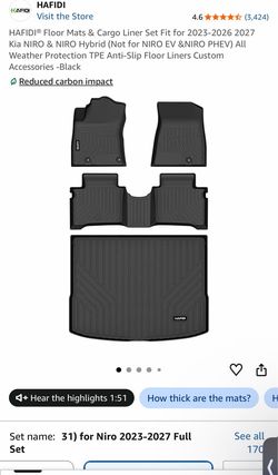 Floor Mats & Cargo Liner Set Fit for 2023-2026 2027 Kia NIRO & NIRO Hybrid