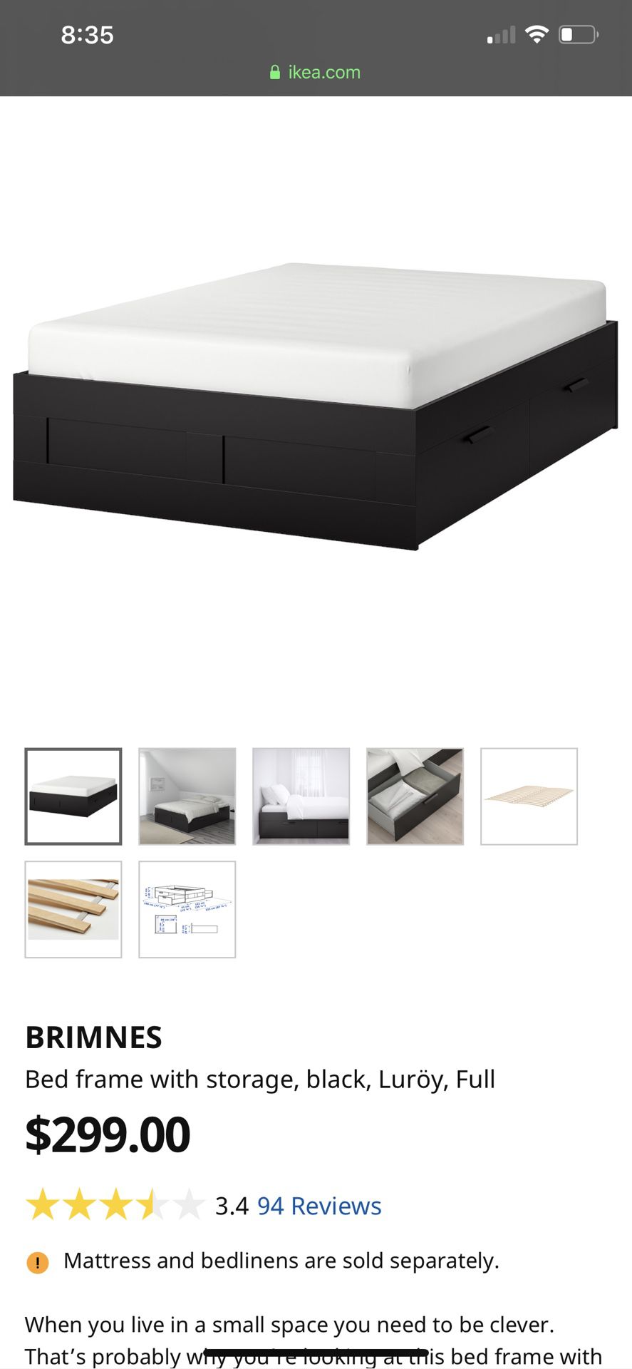 Brimnes Ikea bed frame