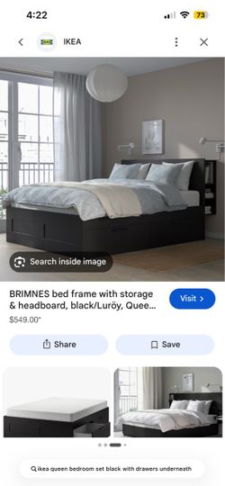 IKEA queen bed and dresser (drawers under bed as well)