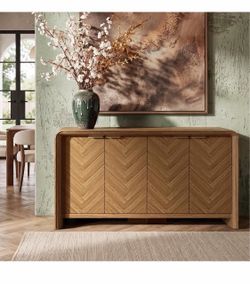 Brand New in box  55” Walnut Sideboard Buffet Cabinet / Coffee Bar