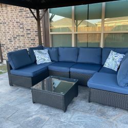 7 Piece Patio Outdoor Sectional Furniture Set
