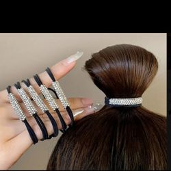 5 Rhinestone Hair Ties Hair Accessories 