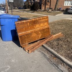 Beautiful, antique double bed frame inlay, and the curb ready to dispose. Please give it to someone who would love it. Free, free free.