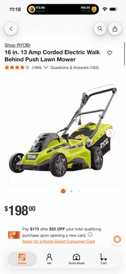 Ryobi 16 in. 13 Amp Corded Electric Push Lawn Mower