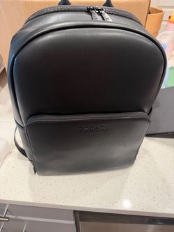 Tesla Black Leather Backpack