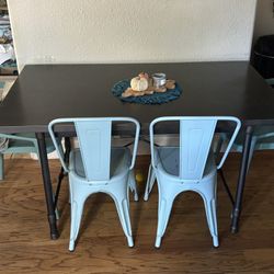 Metal Dining Table + 6 Chairs
