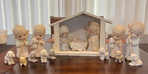 Precious Moments Nativity Set with Stable