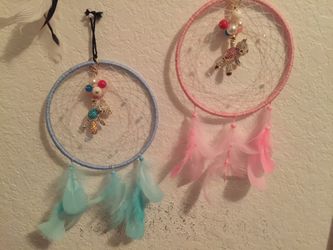 Teddy bear moveable head- legs .dreamcatcher / great for baby shower gift