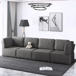 Mixoy Convertible Modular Sleeper Couch with Ottoman Sofa