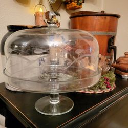  Etched Glass Cake Stand