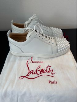Christian Louboutin Louis Junior Spikes White Sneakers – Size 41.5