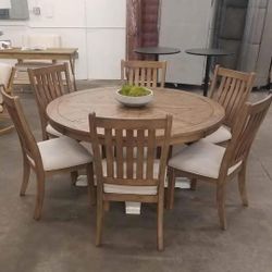 Grindleburg  7 Pcs Round Dining Table Set Dining Table and 6 Chairs Finance and Delivery Available 