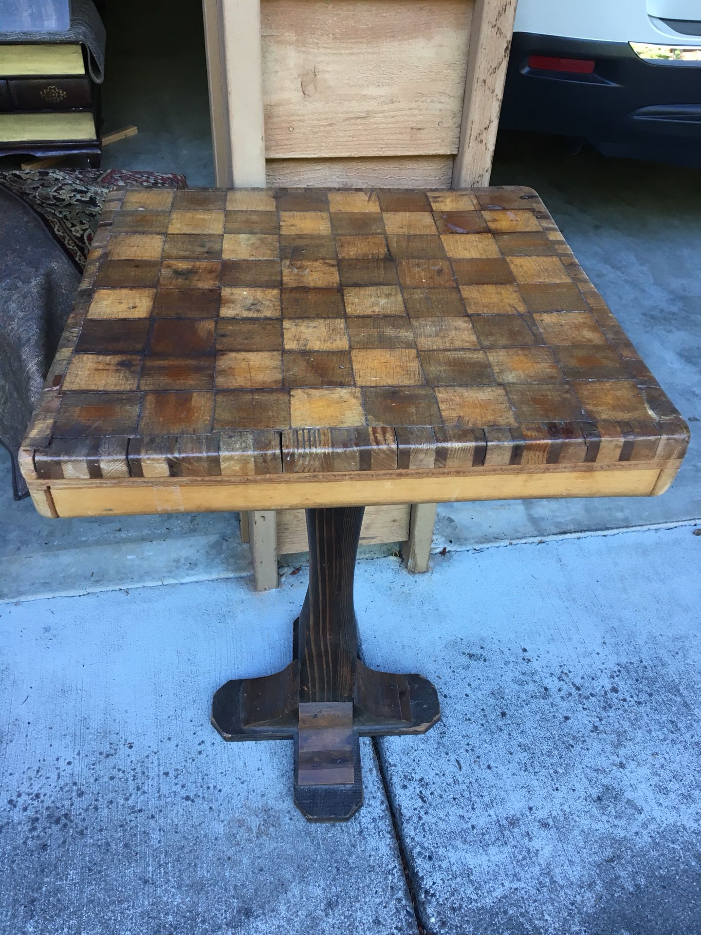 Very old, homemade Chest stand. Needs attention. Unique piece