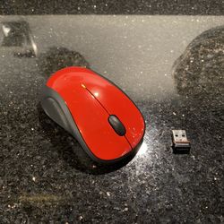 Logitech M310 Wireless Mouse Red full-size Contoured Soft Grips & USB Receiver