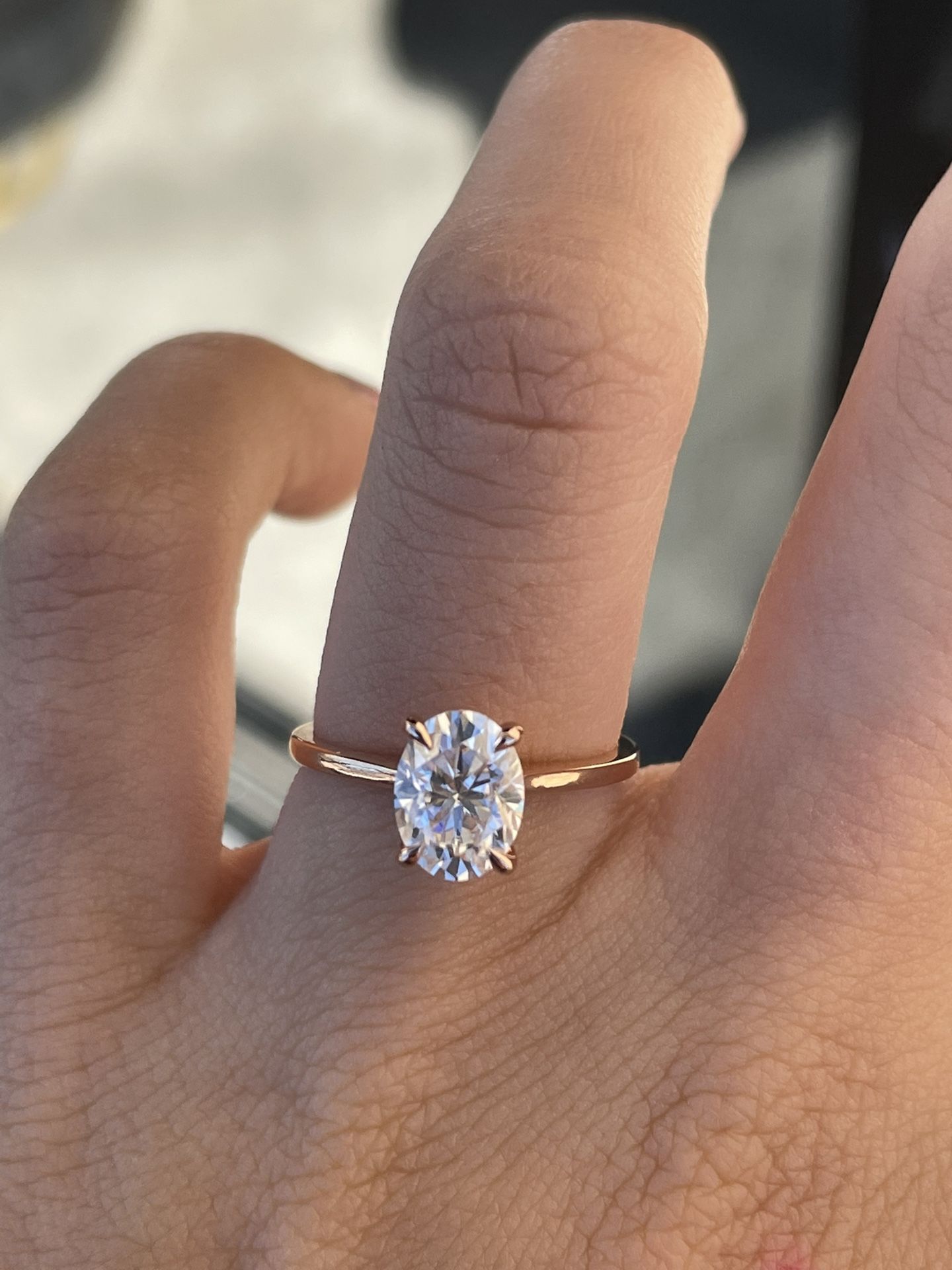 1.5 Carat Moissanite Diamond Engagement Ring 