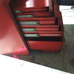 VINTAGE  SNAP ON SIDE TOOL BOX 8  DRAWERS HEAVY METAL/ SHOP SIDE CABINET / NO KEY