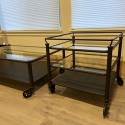 Pottery barn coffee and side table