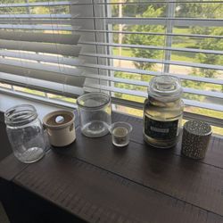  Various jars/candle holders -6 count 