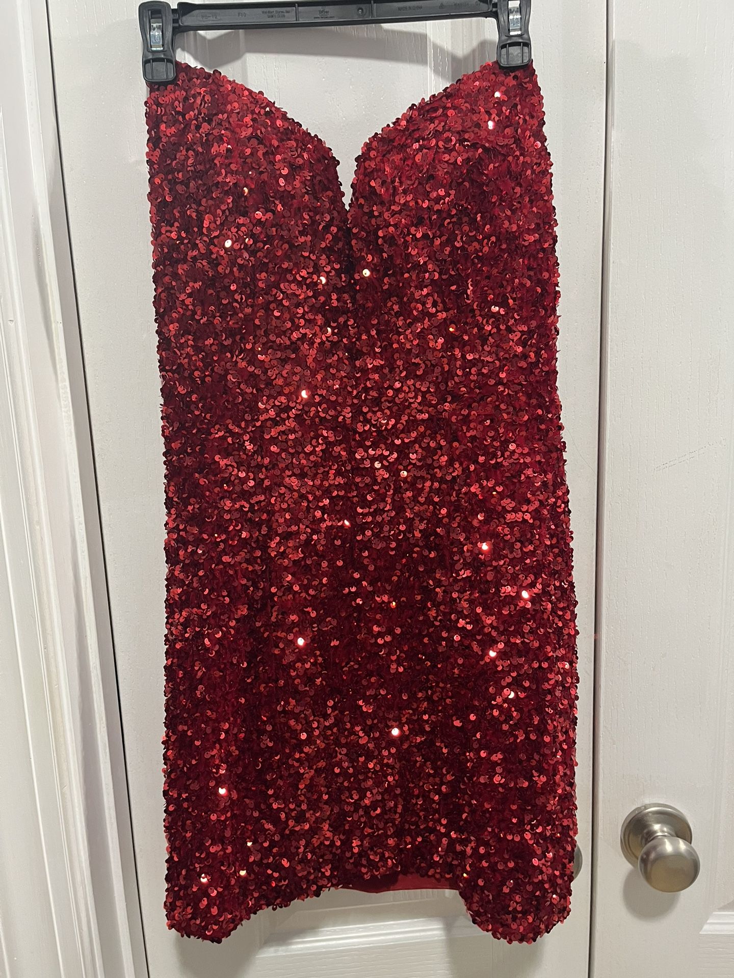 Red sequined And Beaded Party/Cocktail Dress