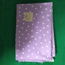Remnant Lavendar White Polka Dot Cotten Blend