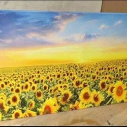 Sunflower wall art, 40"x 20"