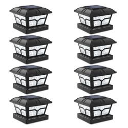 8 Pack Solar Post Lights 