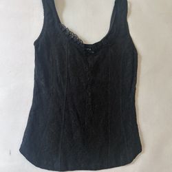 Women Floral Lace Top Sleeveless Size Small 