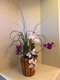 Orchid Floral Arrangement in Decorative Vase