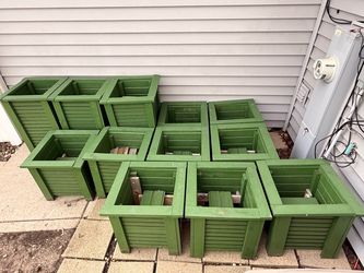 12 Wooden Outdoor Planter Boxes – 3 Tall + 9 Short