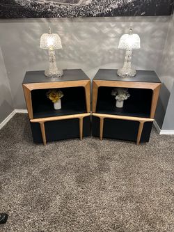 MCM Nightstands With Lamps