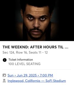 The Weeknd After Hours Til Dawn Stadium Tour Tickets