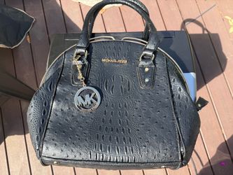 Michael Kors Black Embossed Satchel Handbag