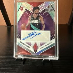 2022-23 Panini Chronicles #PRA-SHS Shaedon Sharpe Phoenix Rookie Auto Purple /49