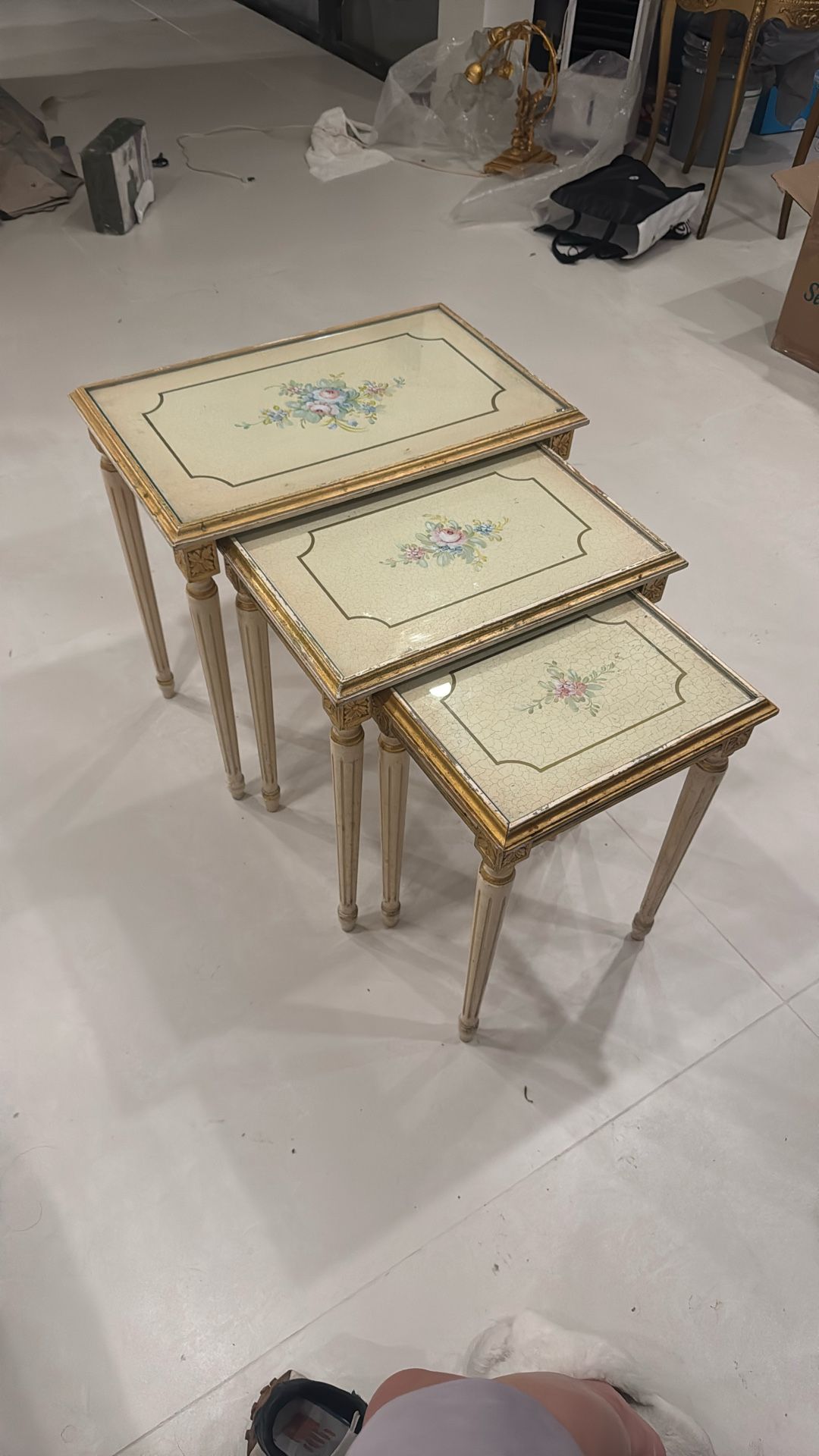 Vintage Antique Nesting Tables Stackable