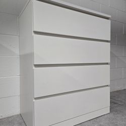 White Chest of Drawers - 4 Deep Drawers
