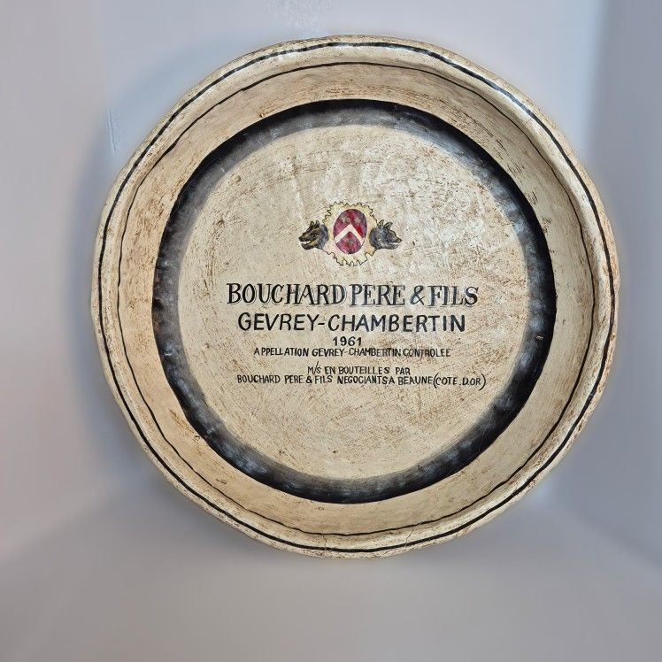 Vintage 1964 Bouchard Père & Fils Wine Barrel Lid Gevrey-Chambertin Decor