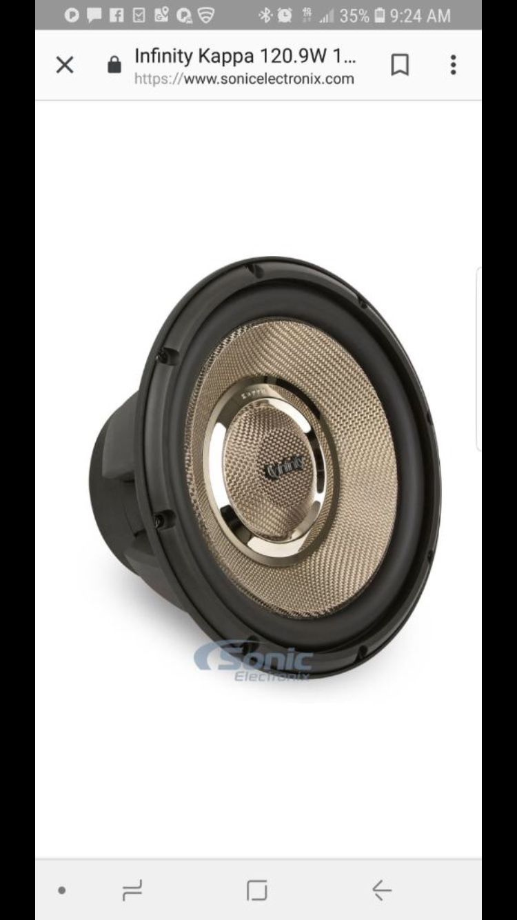 Speakers Infinity Kappa W Infinity Kappa 120 9w Subwoofers