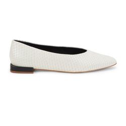 Saks Fifth Avenue White Textured Flats