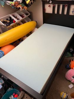 2 twin mattress + memory foam
