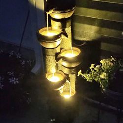 Outdoor Water Fountain New in Original Packaging With LED Lights 5 Cascading Bowls Retailed For $431.86.