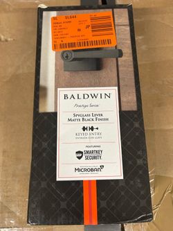 Baldwin Prestige Spyglass Matte Black Exterior Keyed Entry Door Handle ft. SmartKey Security
