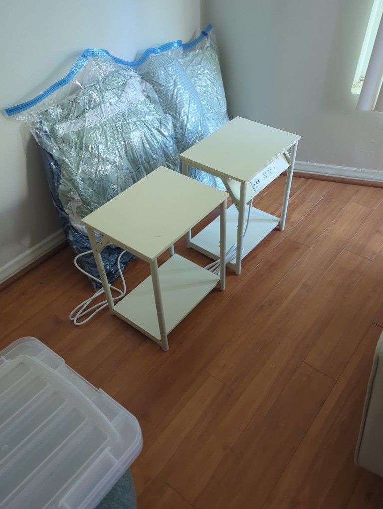 Two Off-White End tables, Side Tables