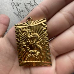 Gold Plated Dragon Pendant