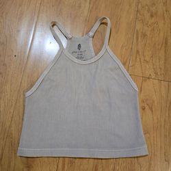 Free People Movement Ribbed Tank Top Beige xs/s