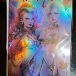 Signed Lady Death Sacrificial Annihilation #1 (Double Danger Holofoil Variant)