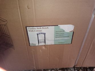 Steel Garden Arbor with Canopy and Bench