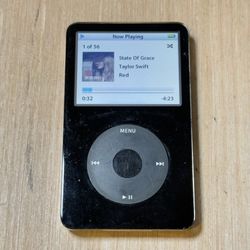 iPod Model:A1136 5thGen 60GB Blk Tested Good w/7218 Songs Good Battery Read Info 