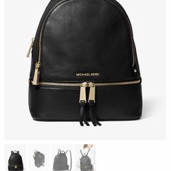 Michael Kors Rhea Black Backpack 