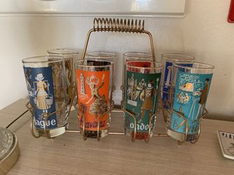 Vintage Libbey Around The World Glasses