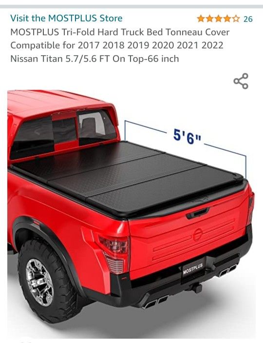 NEW- Tonneau Cover For Truck  5'7" bed